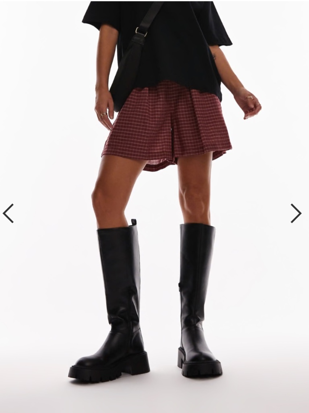 Topshop Riya knee high chunky boots in black